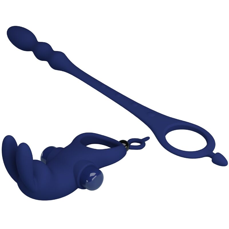 PRETTY LOVE - AYAD ANILLO VIBRADOR DE CONEJO CON PLUG AZUL