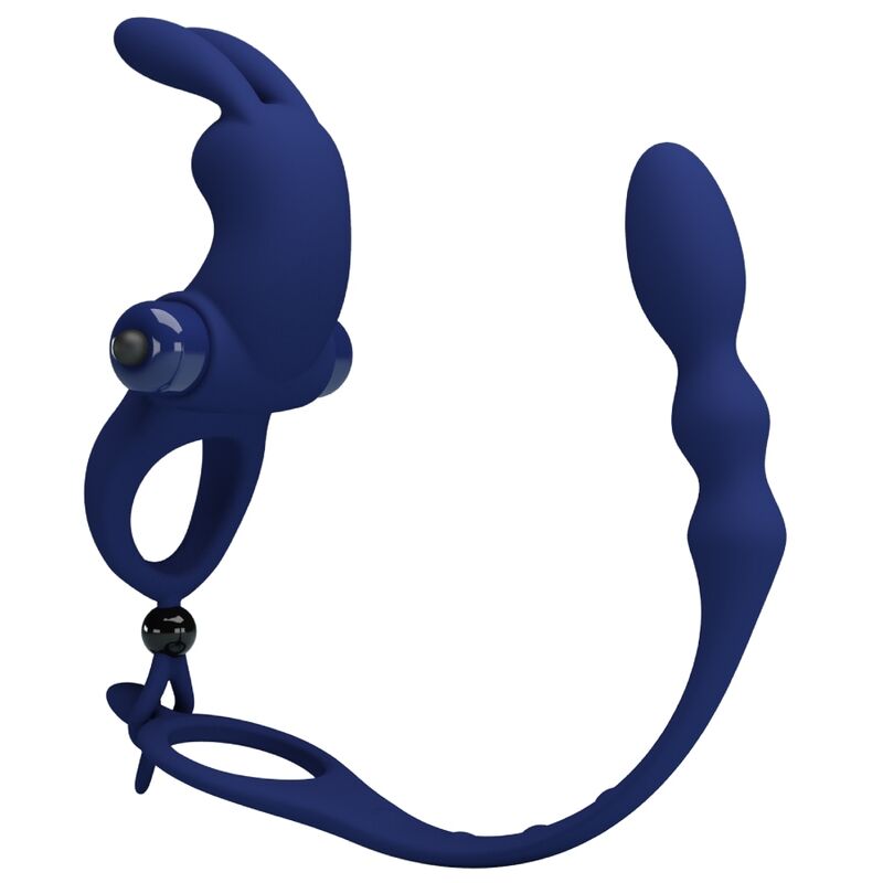 PRETTY LOVE - AYAD ANILLO VIBRADOR DE CONEJO CON PLUG AZUL
