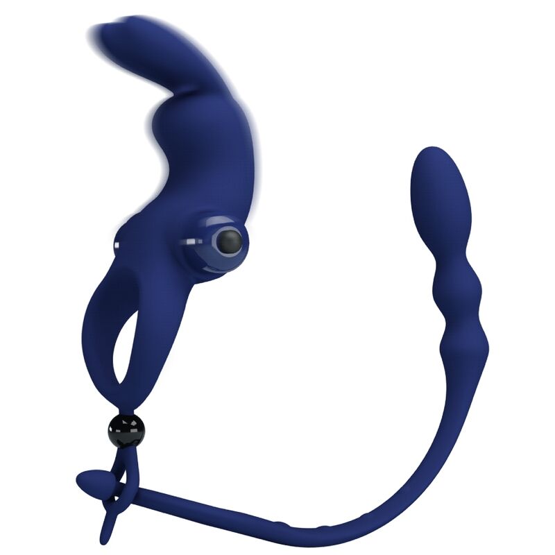 PRETTY LOVE - AYAD ANILLO VIBRADOR DE CONEJO CON PLUG AZUL