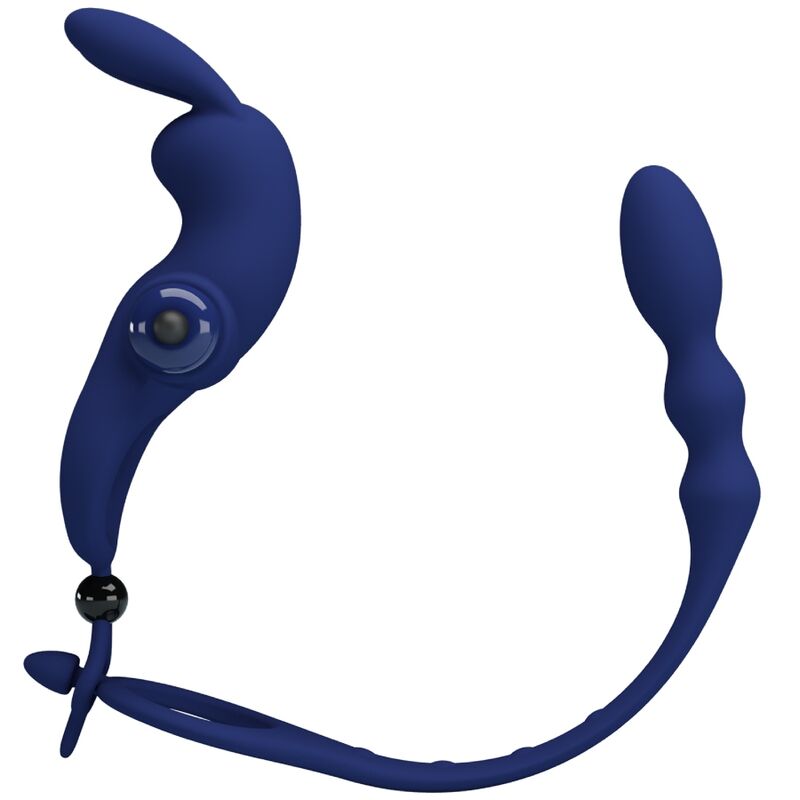 PRETTY LOVE - AYAD ANILLO VIBRADOR DE CONEJO CON PLUG AZUL