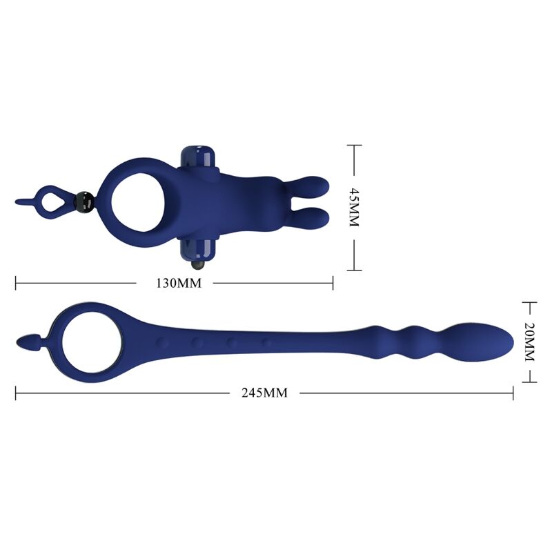 PRETTY LOVE - AYAD ANILLO VIBRADOR DE CONEJO CON PLUG AZUL