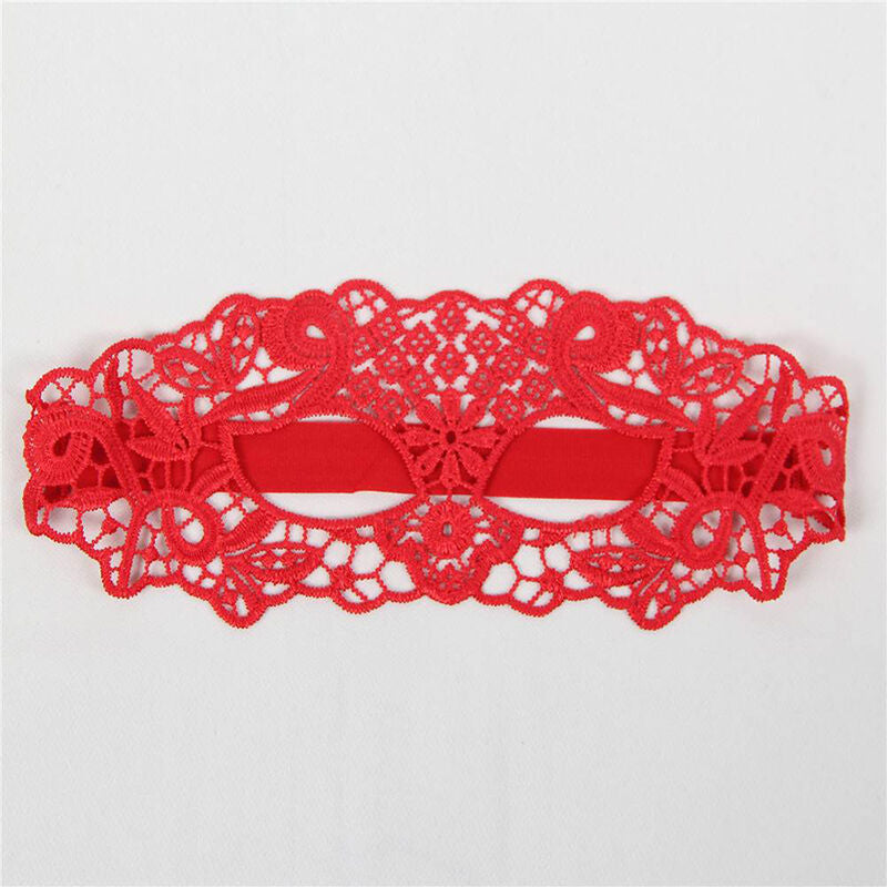 QUEEN LINGERIE - MASCHERA IN PIZZO ROSSO