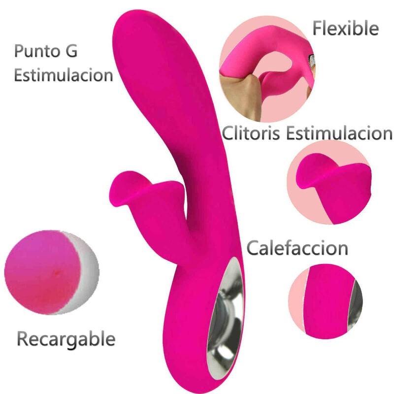 ARMONY - VIBRADOR DARO Y ESTIMULADOR DE ANILLO DE TRACCIÓN FUCSIA
