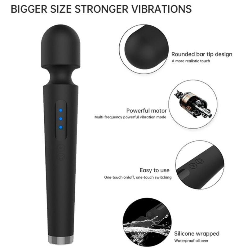 ARMONY - X POWER GRAN MASAJEADOR Y VIBRADOR 7 VIBRACIONES NEGRO