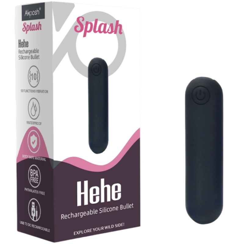 ARMONY - SPLASH HEHE VIBRADOR BALA SILICONA 10 VIBRACIONES 65 X 15 CM NEGRO