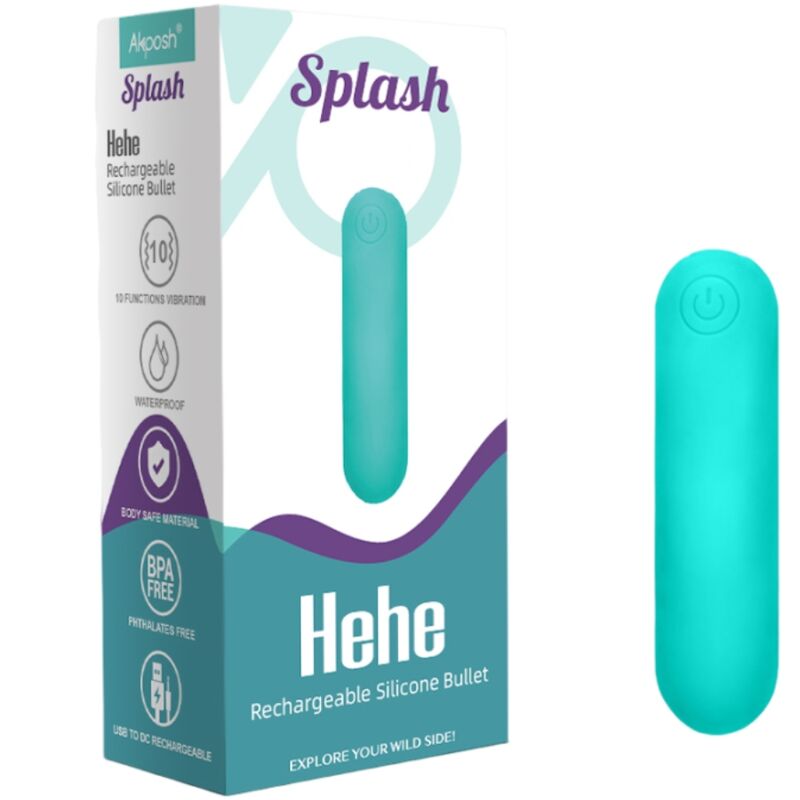 ARMONY - SPLASH HEHE SILICONE BULLET VIBRATOR 10 VIBRATIONS 65 X 15 CM GREEN