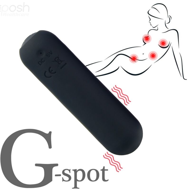 ARMONY - SPLASH HAHA VIBRADOR BULLET DE SILICONA 10 VIBRACIONES 75 X 19 CM NEGRO