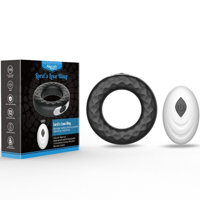 ARMONY - ANILLO VIBRADOR LORD'S LOVE CON MANDO A DISTANCIA NEGRO