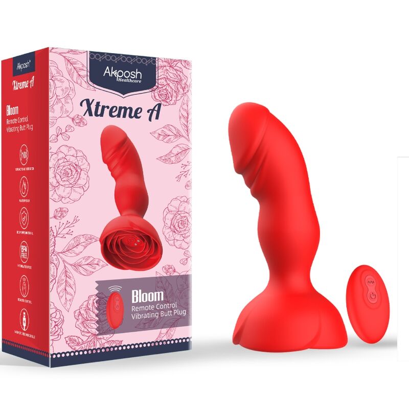 ARMONY - VIBRADOR EXTREME A BLOOM ROSA Y ANAL PLUG CON MANDO A DISTANCIA ROJO