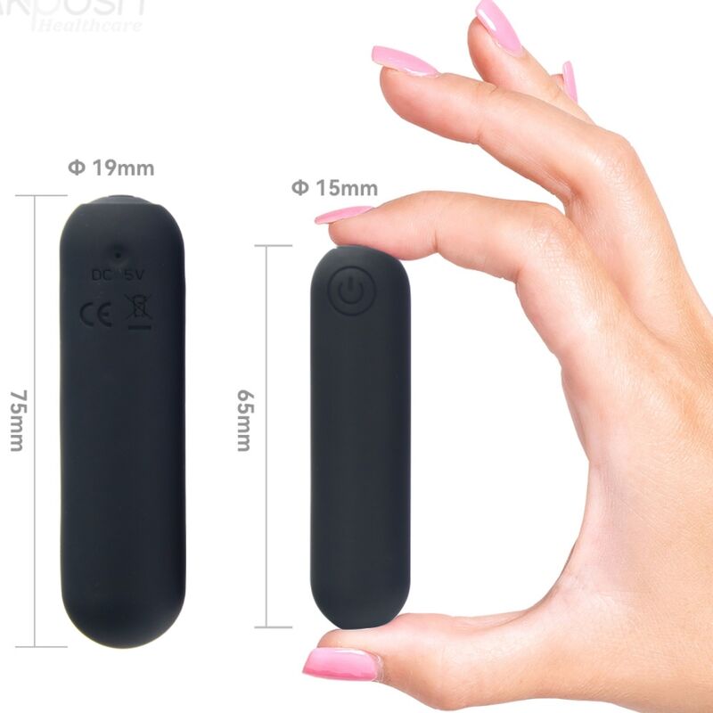 ARMONY - SPLASH HAHA VIBRADOR BULLET DE SILICONA 10 VIBRACIONES 75 X 19 CM NEGRO