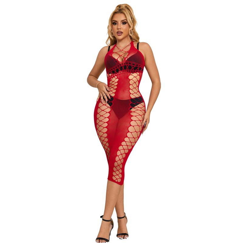 SUBBLIME - 952327 VESTIDO LARGO DE RED ROJO TALLA ÚNICA