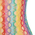 SUBBLIME - 952365 VESTIDO DE REJILLA CON HOMBROS DESCUBIERTOS ARCOÍRIS TALLA ÚNICA