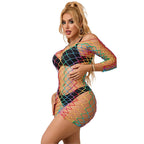 SUBBLIME - 952426 VESTIDO DE REJILLA MANGA LARGA ARCOÍRIS TALLA ÚNICA