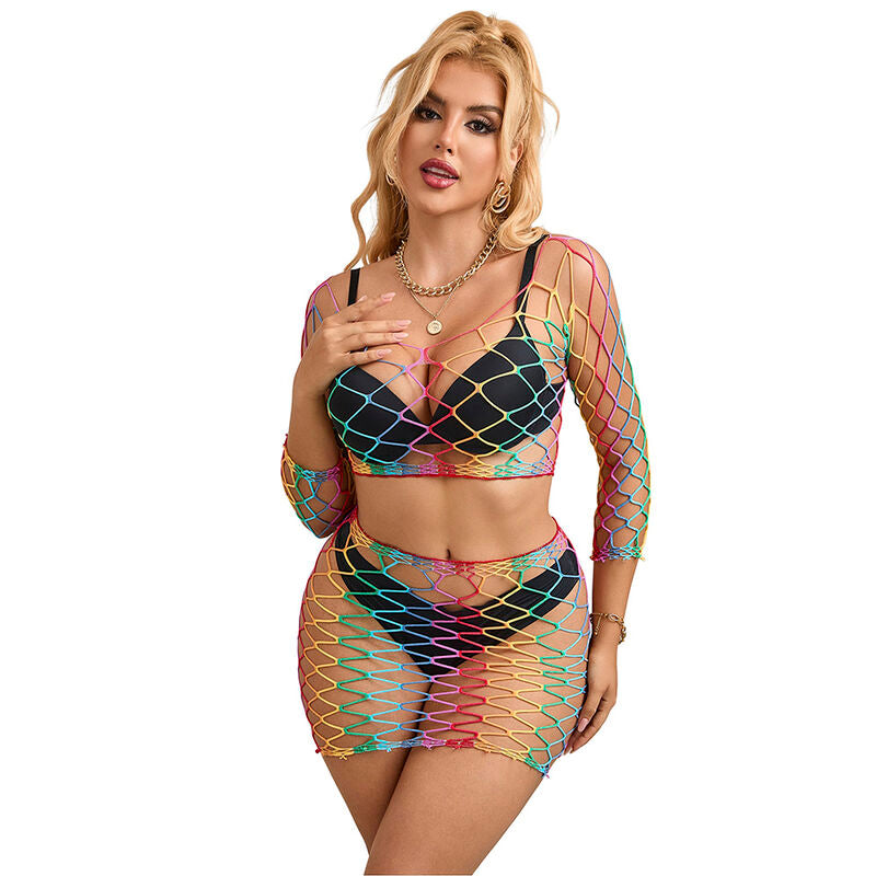 SUBBLIME - 952440 2-PIECE RAINBOW LONG-SLEEVED MESH SET ONE SIZE
