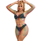 SUBBLIME - 952440 2-PIECE RAINBOW LONG-SLEEVED MESH SET ONE SIZE