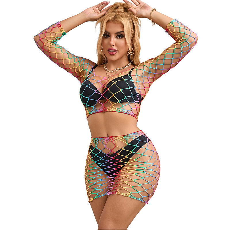 SUBBLIME - 952440 2-PIECE RAINBOW LONG-SLEEVED MESH SET ONE SIZE