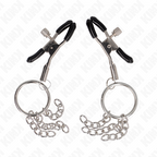 KINK - PINZA DE PEZÓN CON ANILLA Y CADENA PEQUEÑA PLATEADA 6 CM