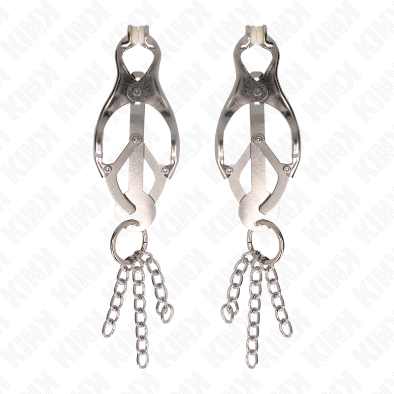 KINK - JAPANESE CLOVER NIPPLE CLAMPS WITH SMALL SILVER CHAINS