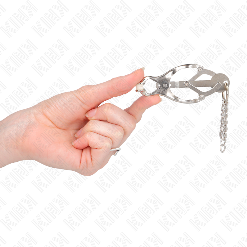 KINK - JAPANESE CLOVER NIPPLE CLAMPS WITH SMALL SILVER CHAINS