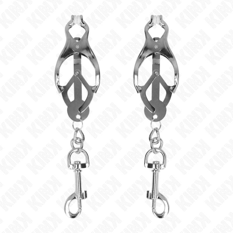 KINK - JAPANESE CLOVER NIPPLE CLAMPS WITH SILVER HOOKS