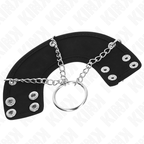 KINK - CHAINED COCK RING 4 CM 7 CM METAL WITH LEATHER BELT