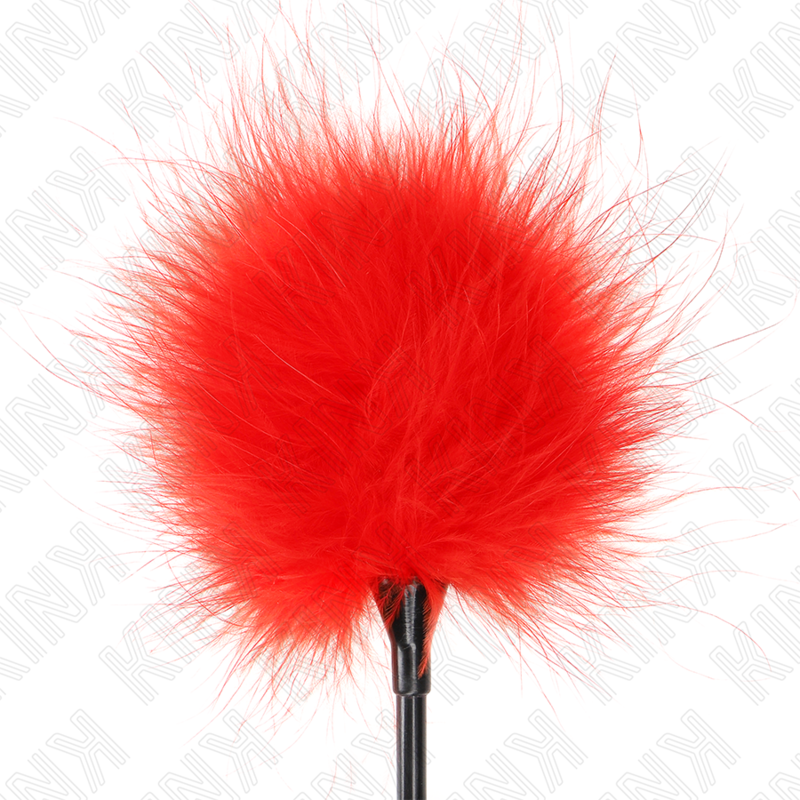 KINK - PLUMAS ROJAS PARA HACER COSQUILLAS UTILIZADAS PARA EL KIT DE BONDAGE 27 CM