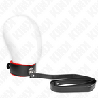 KINK - COLLAR CON CINTURÓN DE 116 CM CON PULSERA DE CUERO ROJO AJUSTABLE 40-48 CM X 6 CM