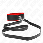 KINK - COLLAR CON CINTURÓN DE 116 CM CON PULSERA DE CUERO ROJO AJUSTABLE 40-48 CM X 6 CM