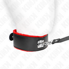 KINK - COLLAR CON CINTURÓN DE 116 CM CON PULSERA DE CUERO ROJO AJUSTABLE 40-48 CM X 6 CM