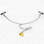 KINK - PINCES À TÉTONS CHAÎNE AVEC PENDENTIF CORNE 30 CM