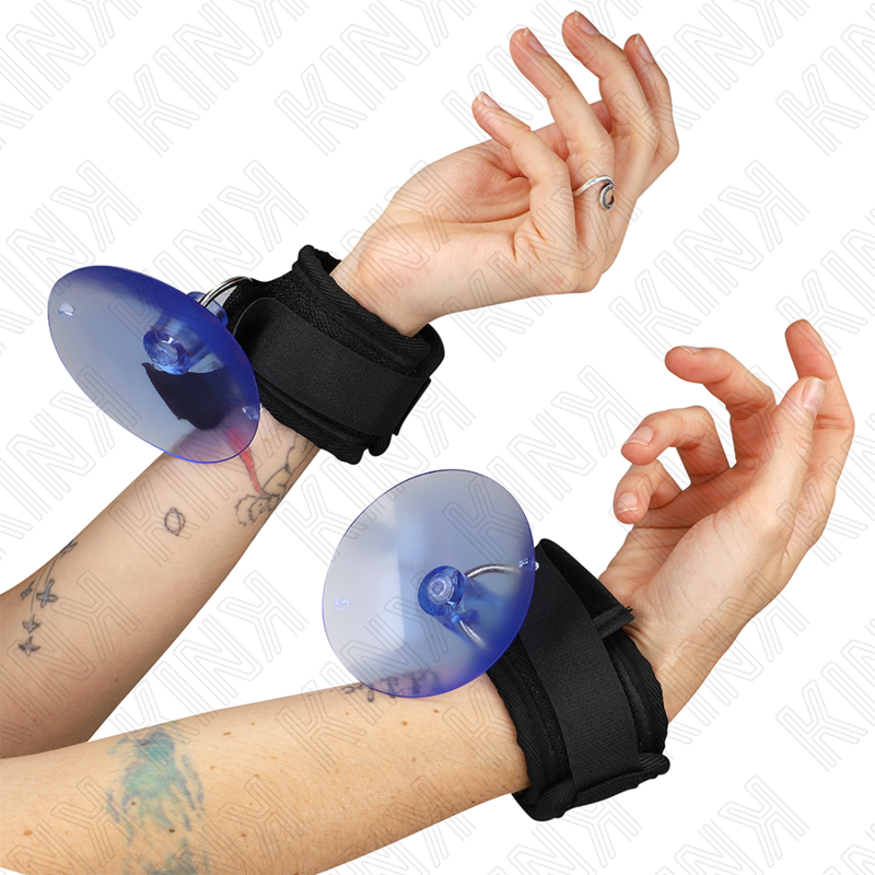 KINK - BLACK SUCTION CUP HANDCUFFS 29-40 CM X 5 CM