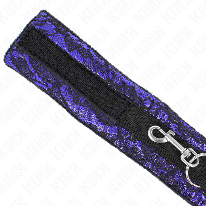 KINK - GARGANTILLA CORTA DE ENCAJE DE TERCIOPELO CON CINTURÓN DE 105 CM Y ADORNO DE NYLON DE 44 X 5,5 CM