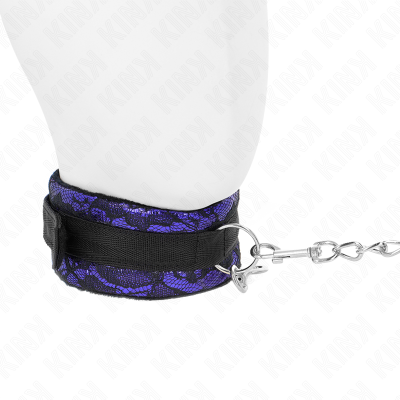 KINK - GARGANTILLA CORTA DE ENCAJE DE TERCIOPELO CON CINTURÓN DE 105 CM Y ADORNO DE NYLON DE 44 X 5,5 CM