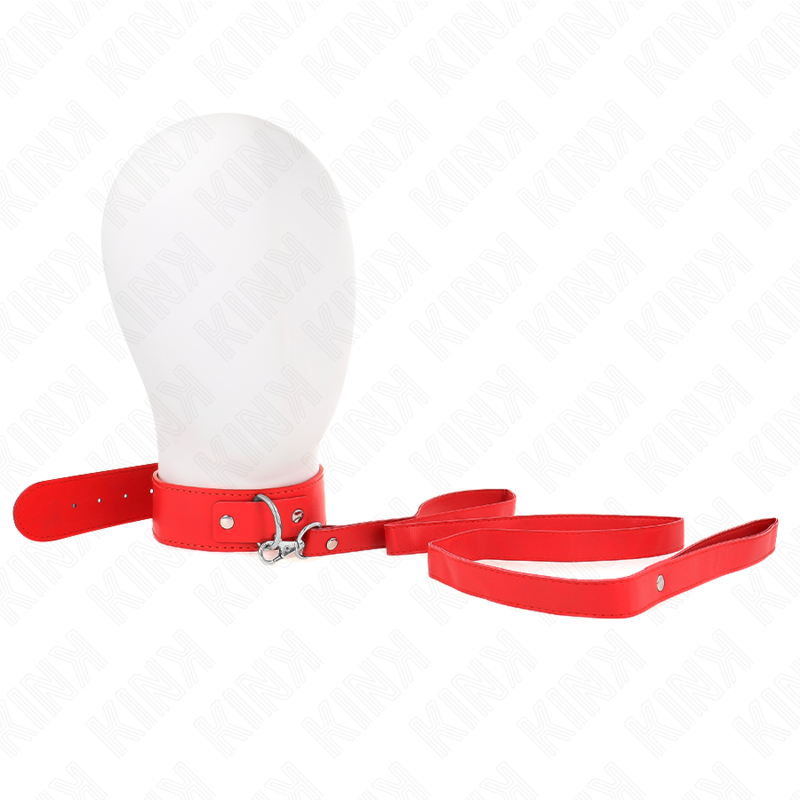 KINK - COLLAR CON CINTURÓN 116 CM, BRAZALETE ROJO AJUSTABLE 32-50 CM X 8 CM