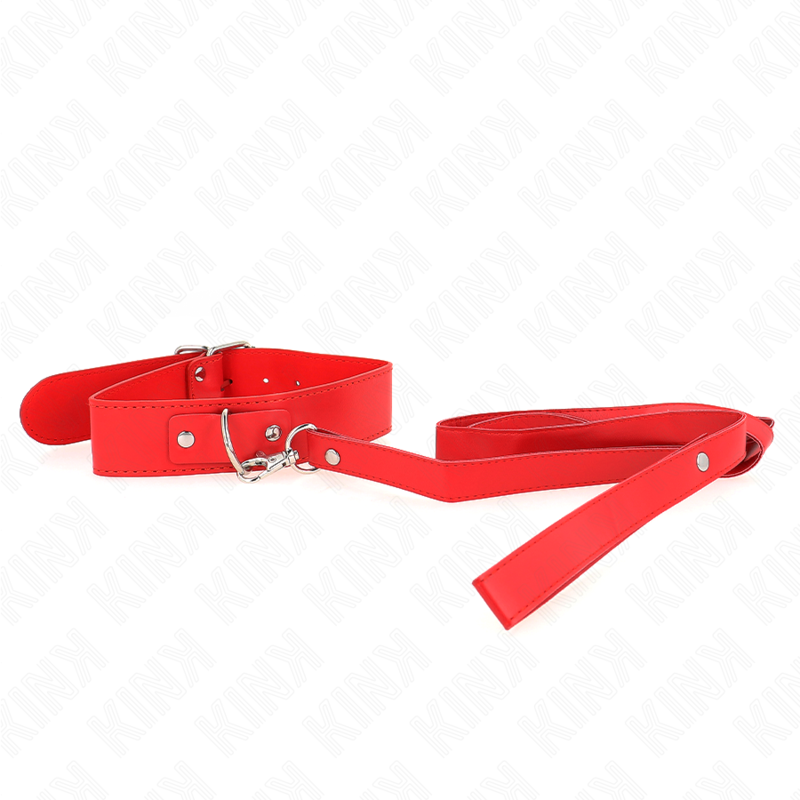 KINK - COLLAR CON CINTURÓN 116 CM, BRAZALETE ROJO AJUSTABLE 32-50 CM X 8 CM