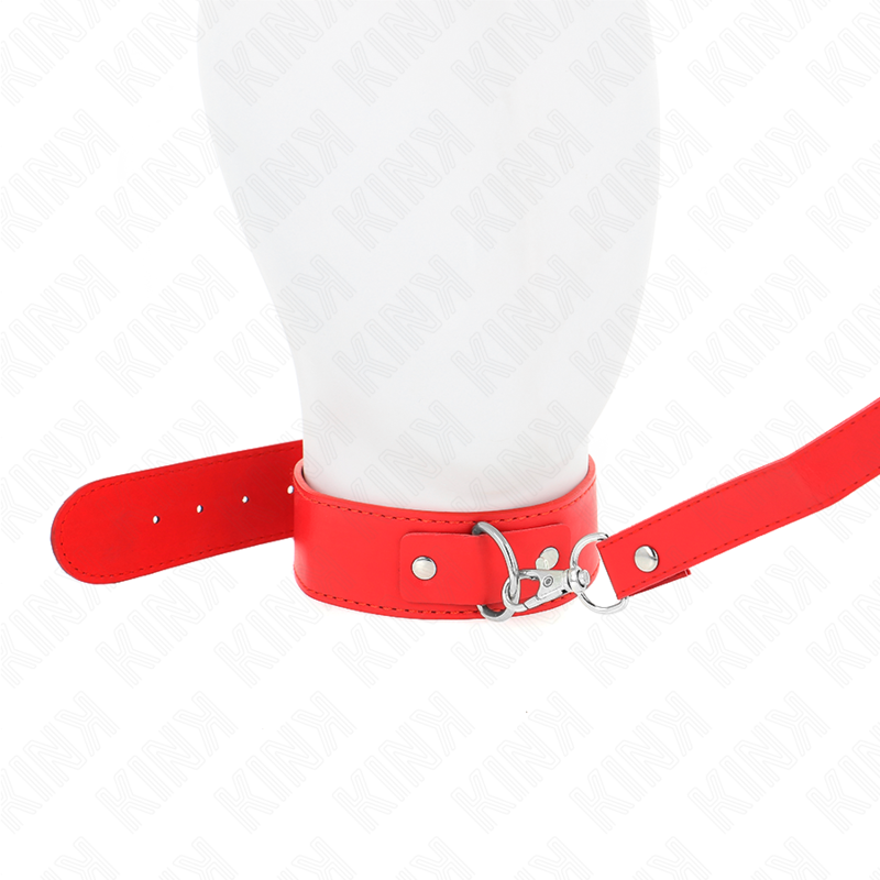 KINK - COLLAR CON CINTURÓN 116 CM, BRAZALETE ROJO AJUSTABLE 32-50 CM X 8 CM
