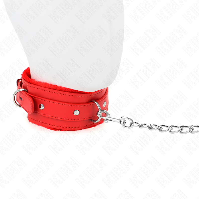 KINK - COLLAR CON CORREA DE 65 CM CON RESTRICCIONES ROJO 36-42 CM X 5,5 CM