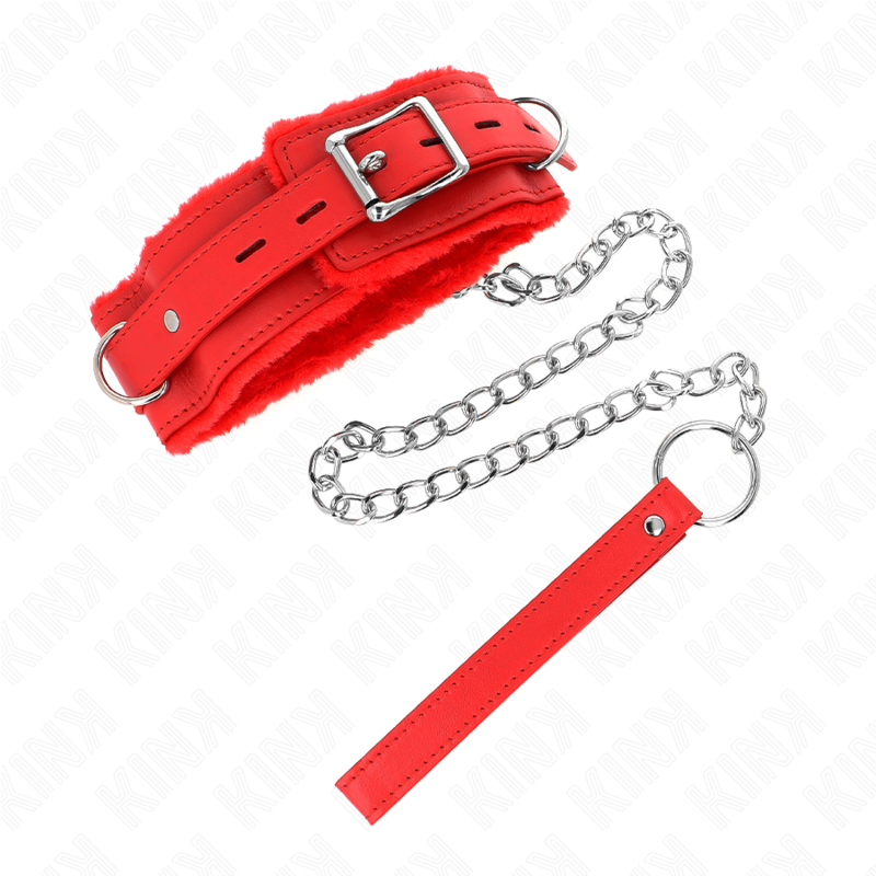KINK - COLLAR CON CORREA DE 65 CM CON RESTRICCIONES ROJO 36-42 CM X 5,5 CM