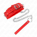 KINK - COLLAR CON CORREA DE 65 CM CON RESTRICCIONES ROJO 36-42 CM X 5,5 CM