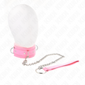 KINK - LEASHED COLLAR 65 CM WITH RESTRAINTS PINK 36-42 CM X 5.5 CM