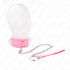 KINK - LEASHED COLLAR 65 CM WITH RESTRAINTS PINK 36-42 CM X 5.5 CM