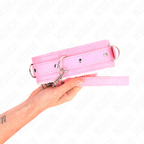 KINK - LEASHED COLLAR 65 CM WITH RESTRAINTS PINK 36-42 CM X 5.5 CM