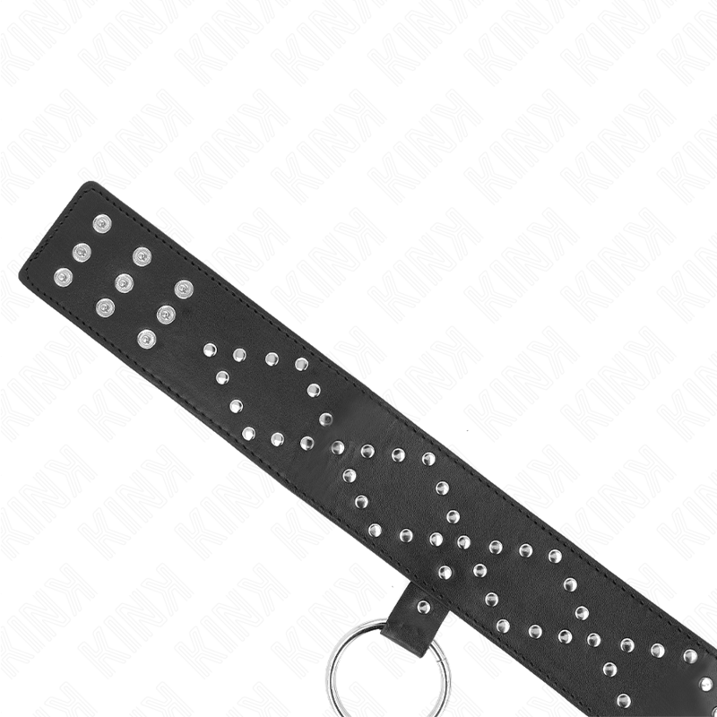 KINK - COLLAR 65 CM CON CORREA CON TACHUELAS PLATEADAS MODELO 3 AJUSTABLE 36-43 CM X 5 CM