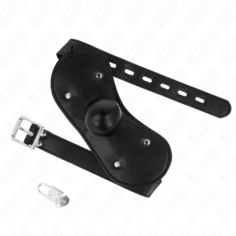 KINK - MASCHERA CON RICCIOLI E BALL GAG CON CHIUSURA REGOLABILE 42-60 CM