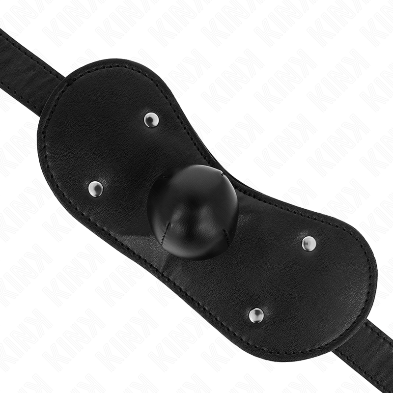 KINK - MASCHERA CON RICCIOLI E BALL GAG CON CHIUSURA REGOLABILE 42-60 CM