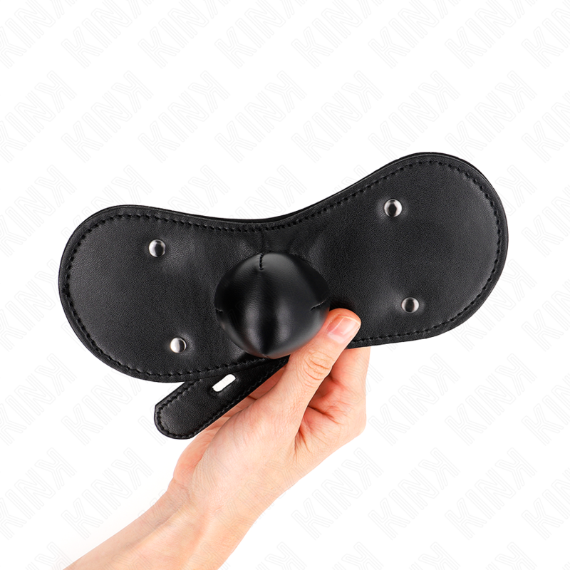 KINK - MASCHERA CON RICCIOLI E BALL GAG CON CHIUSURA REGOLABILE 42-60 CM