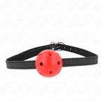 KINK - MORDAZA DE BOLA SIMPLICIDAD ROJA TRANSPIRABLE 4,5 CM 62 x 1,5 CM