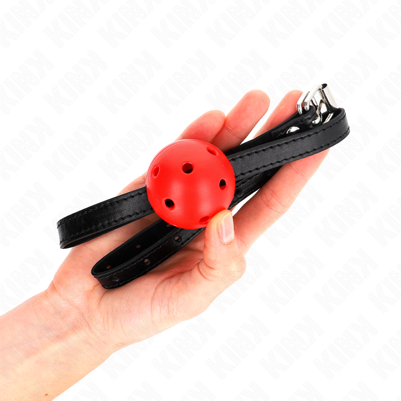 KINK - MORDAZA DE BOLA SIMPLICIDAD ROJA TRANSPIRABLE 4,5 CM 62 x 1,5 CM