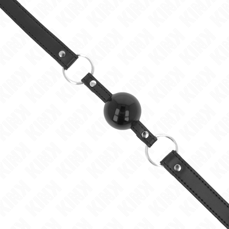 KINK - BAVAGLIO TPE A SFERA 4 CM CON SERRATURA NERA 60 x 2 CM
