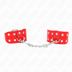 KINK - PULSERAS CON DOBLE HILERA DE TACHUELAS AJUSTABLES ROJAS